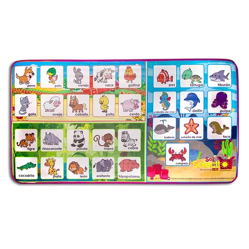 Tapete Acolchado Animales Bilingüe