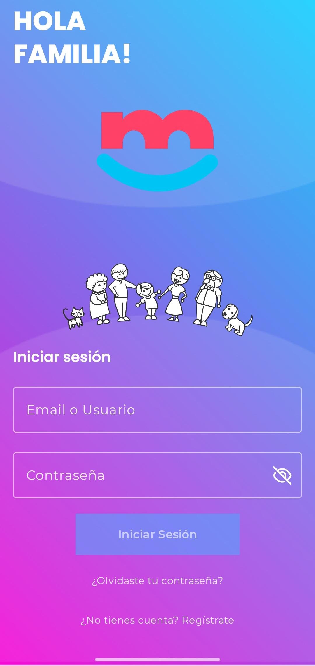 Captura de la app Famii