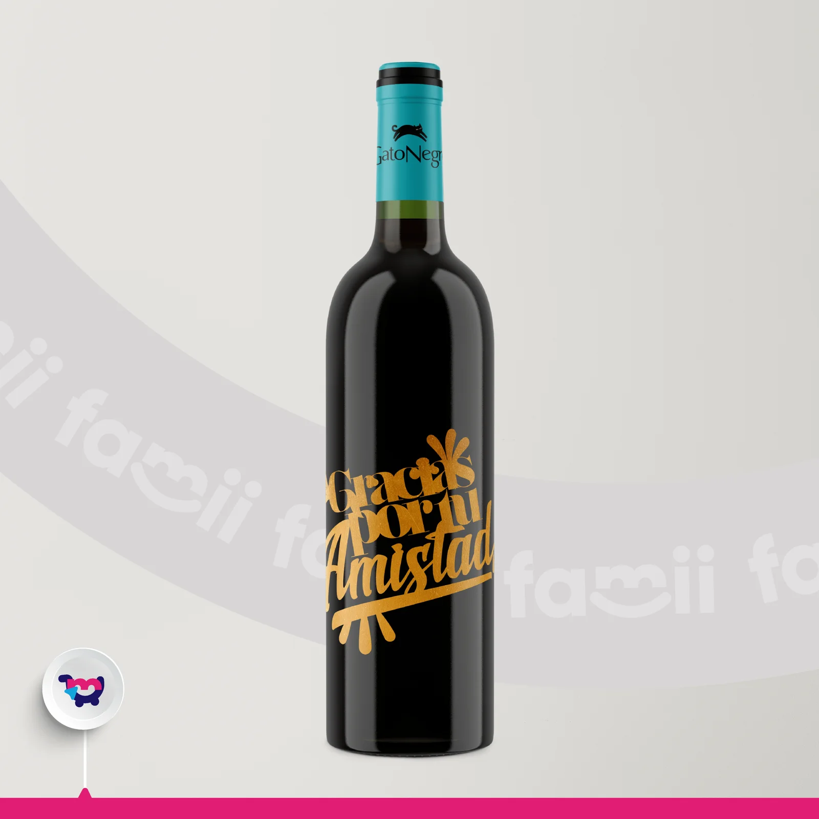 Vino “Gracias por tu amistad”